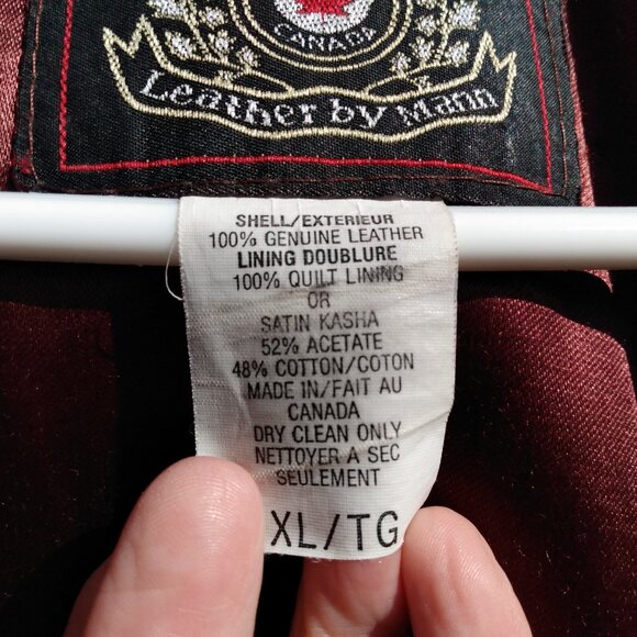 Vintage 90s XL Brown Jacket Leather by Mann 54" Chest - Picture 2 of 16